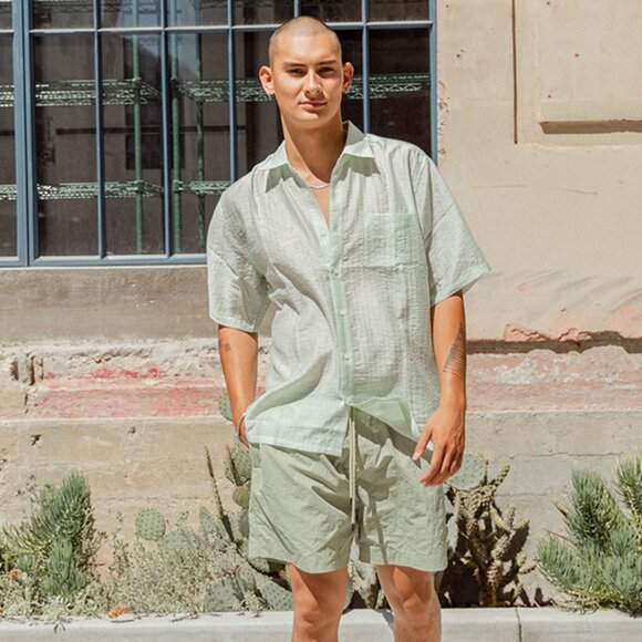 SHADES OF GREY BY MICAH COHEN - Nylon Micro Ripstop Easy Short - Mint - Picture 8 of 10